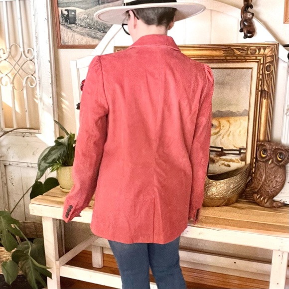 hinge Designed in Seattle Salmon Pink Corduroy Retro Style Streetwear Blazer - Picture 7 of 10